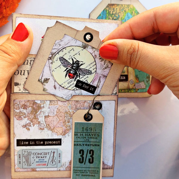 کارت پستال وینتیج - کارت پستال - وینتیج - نقشه جهان - جهانگردی - کارت پستال جهانگردی - دستساز - هنر - کاردستی - جانک ژورنال